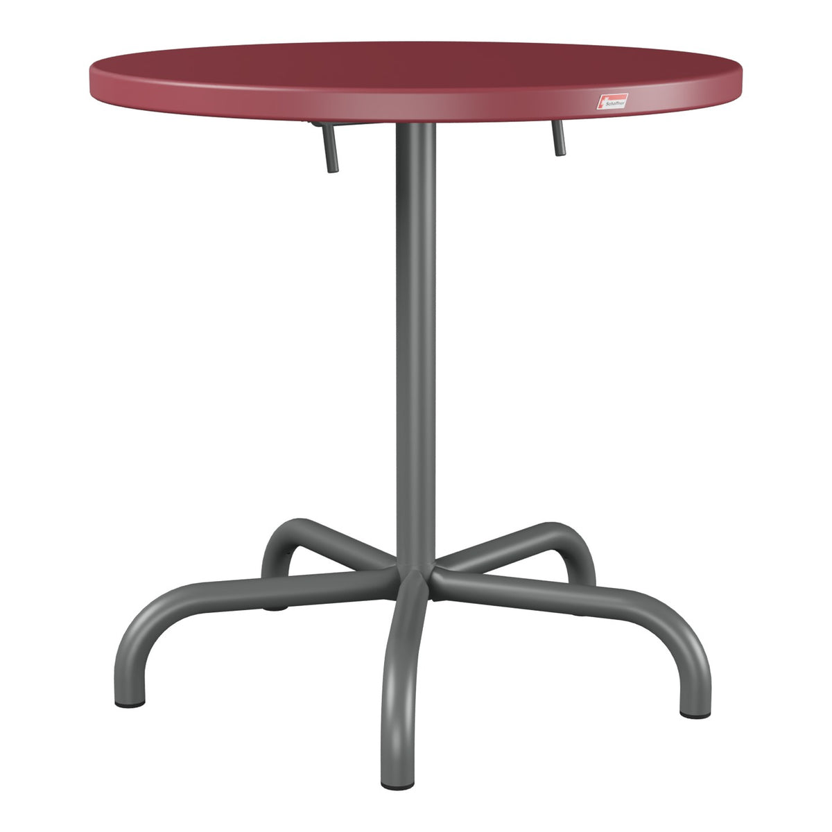 Schaffner Säntis Table repas rabattable Ø72cm – Bordeaux 38 / Graphite 73