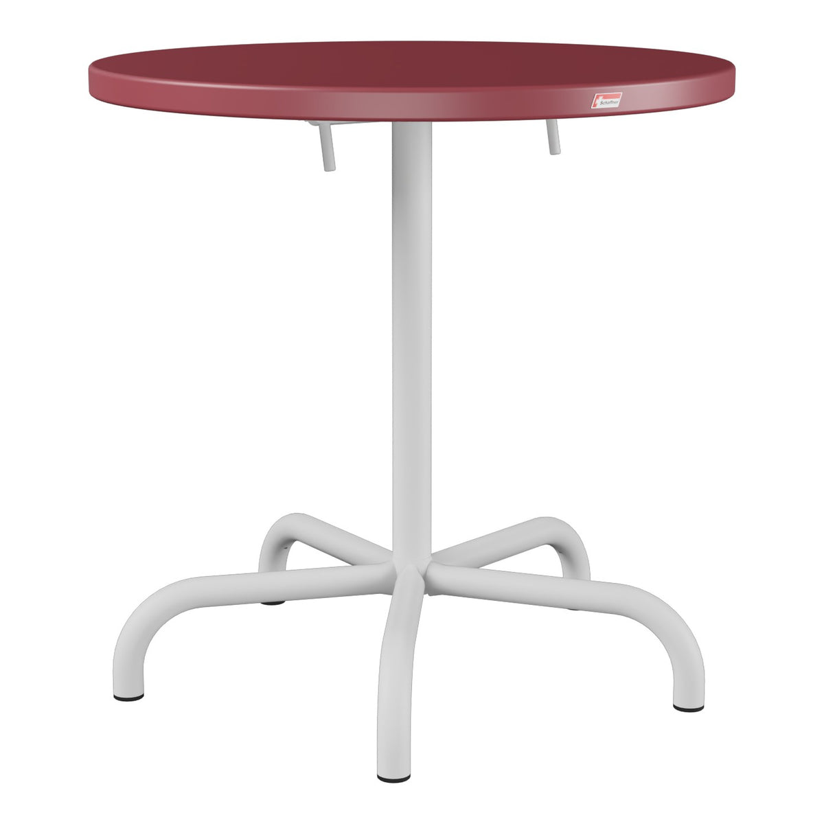 Schaffner Säntis Table repas rabattable Ø72cm – Bordeaux 38 / Gris Argent 78
