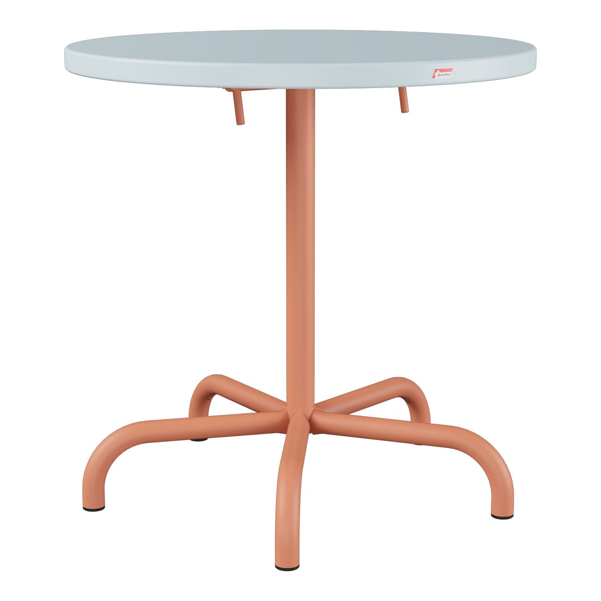 Schaffner Säntis Table repas rabattable Ø72cm – Bleu Pastel 51 / Terracotta 84