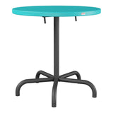 Schaffner Säntis Table repas rabattable Ø72cm – Turquoise 58 / Noir 91