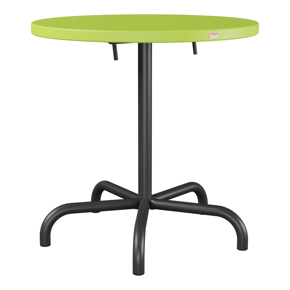 Schaffner Säntis Table repas rabattable Ø72cm – Vert clair 63 / Anthracite 77