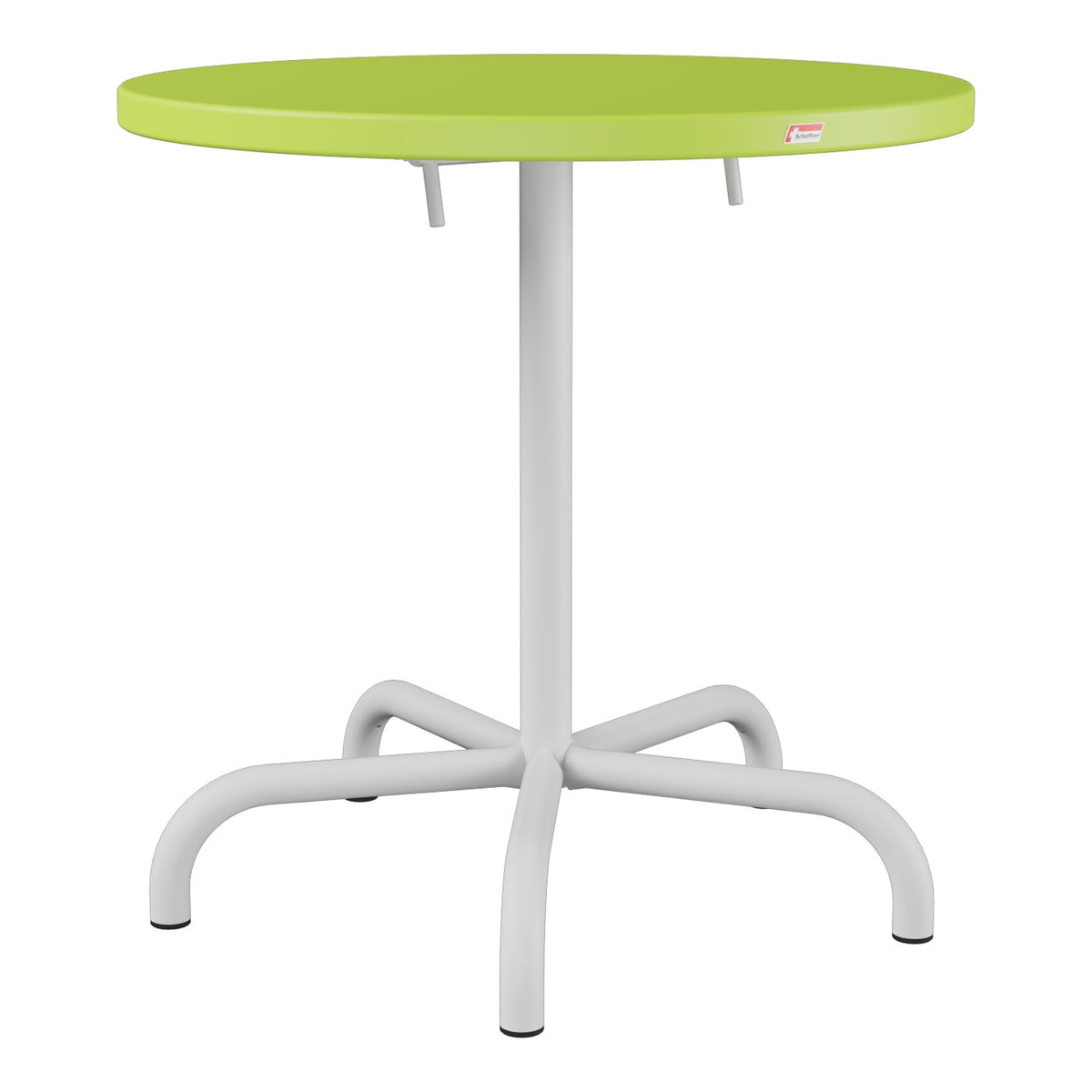 Schaffner Säntis Table repas rabattable Ø72cm – Vert clair 63 / Gris Argent 78
