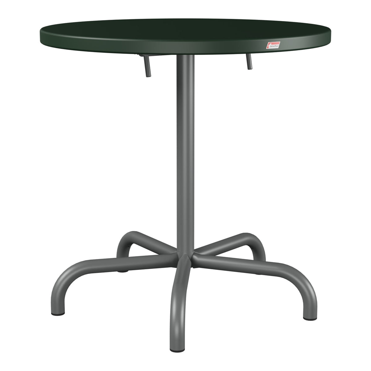 Schaffner Säntis Table repas rabattable Ø72cm – Vert Sapin 66 / Graphite 73