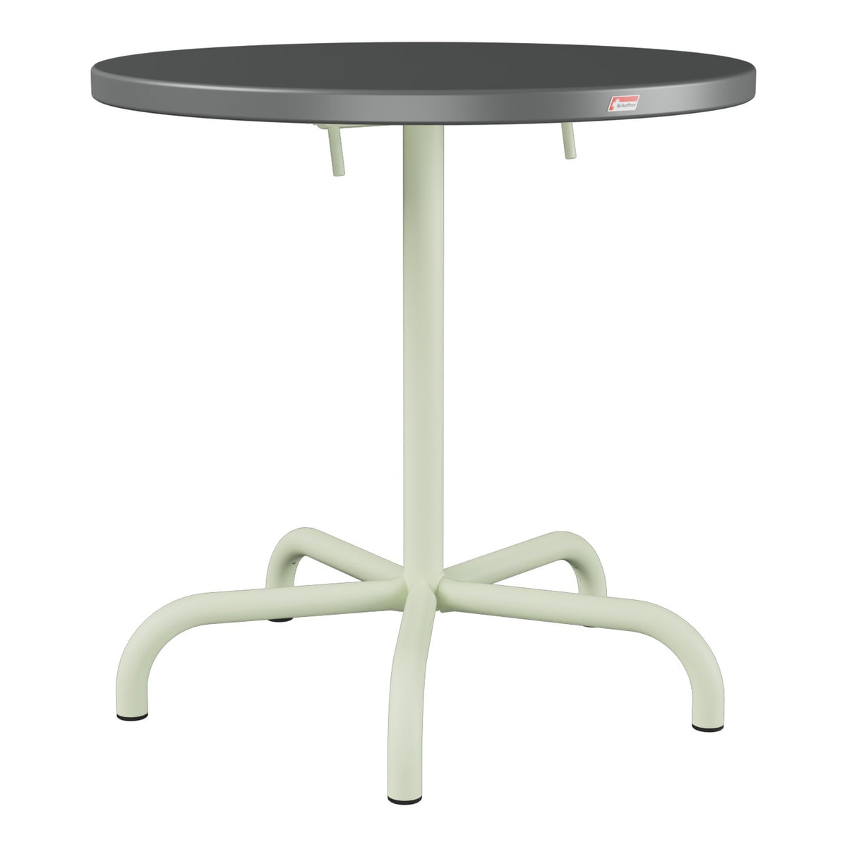 Schaffner Säntis Table repas rabattable Ø72cm – Graphite 73 / Vert Pastel 64