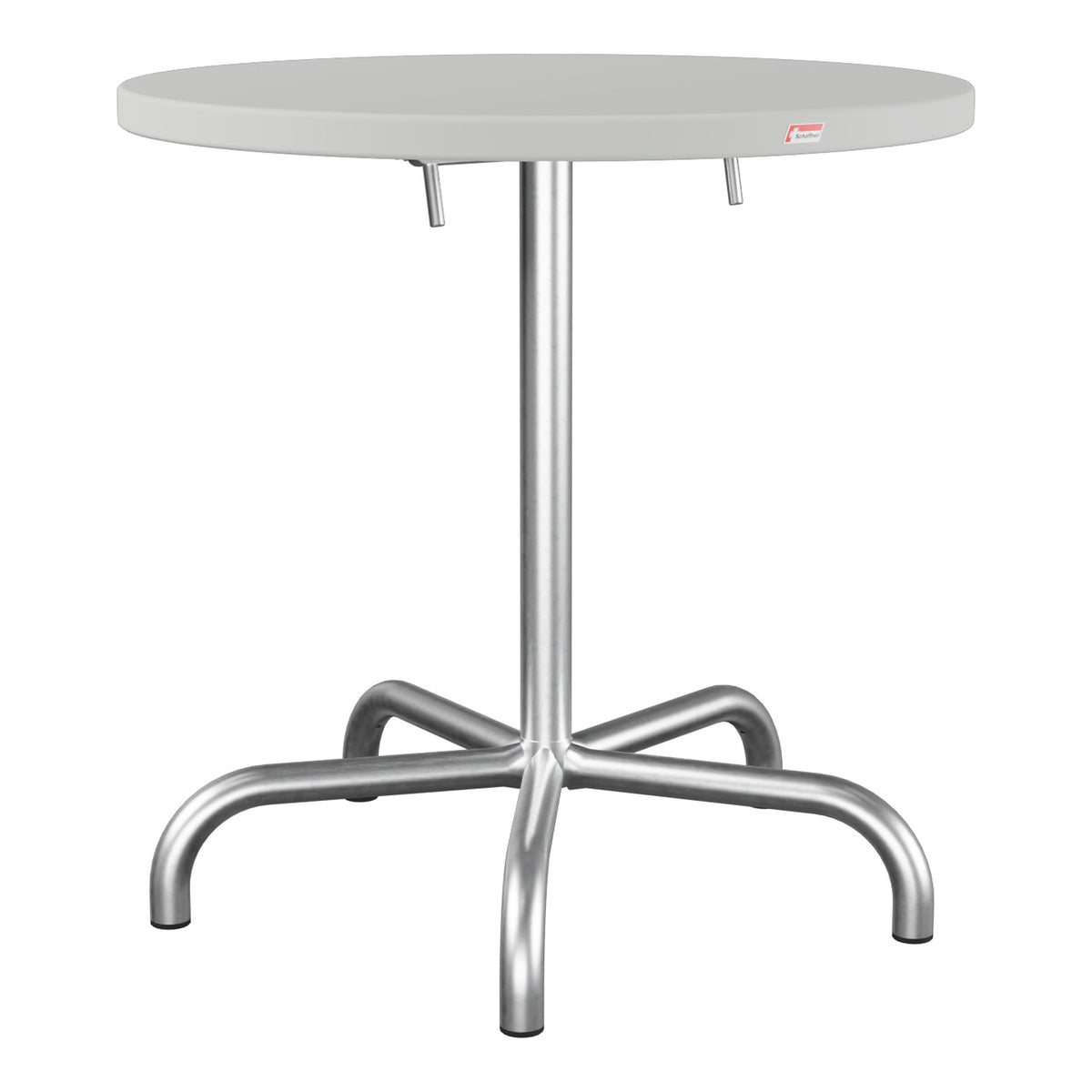 Schaffner Säntis Table repas rabattable Ø72cm – Gris Argent 78 / Galvanisé à chaud 02