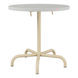 Schaffner Säntis Table repas rabattable Ø72cm – Gris Argent 78 / Marron Pastel 83