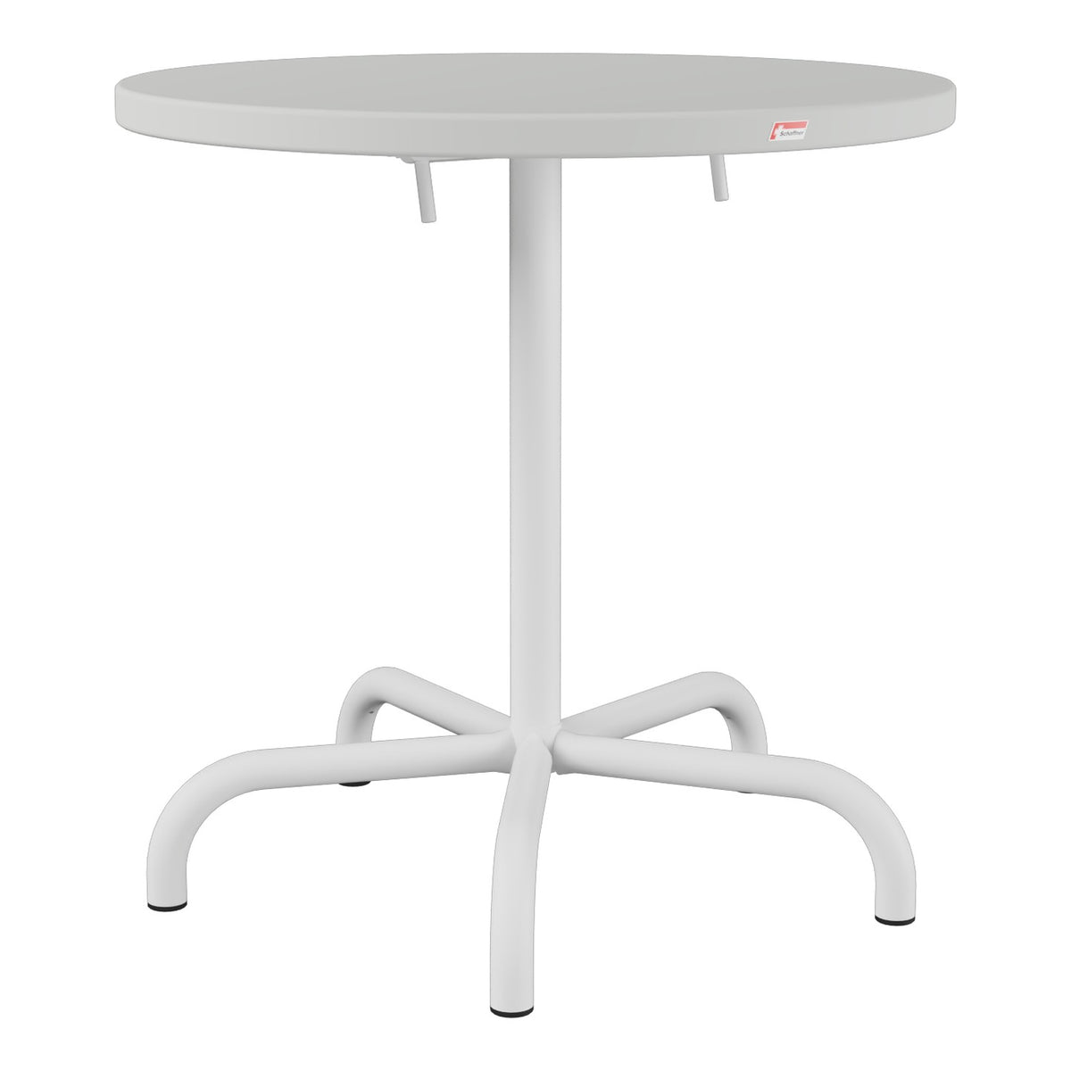Schaffner Säntis Table repas rabattable Ø72cm – Gris Argent 78 / Blanc 90