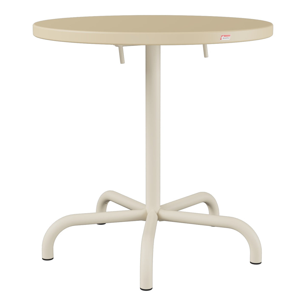 Schaffner Säntis Table repas rabattable Ø72cm – Marron Pastel 83 / Sable Pastel 15