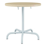 Schaffner Säntis Table repas rabattable Ø72cm – Marron Pastel 83 / Bleu Pastel 51