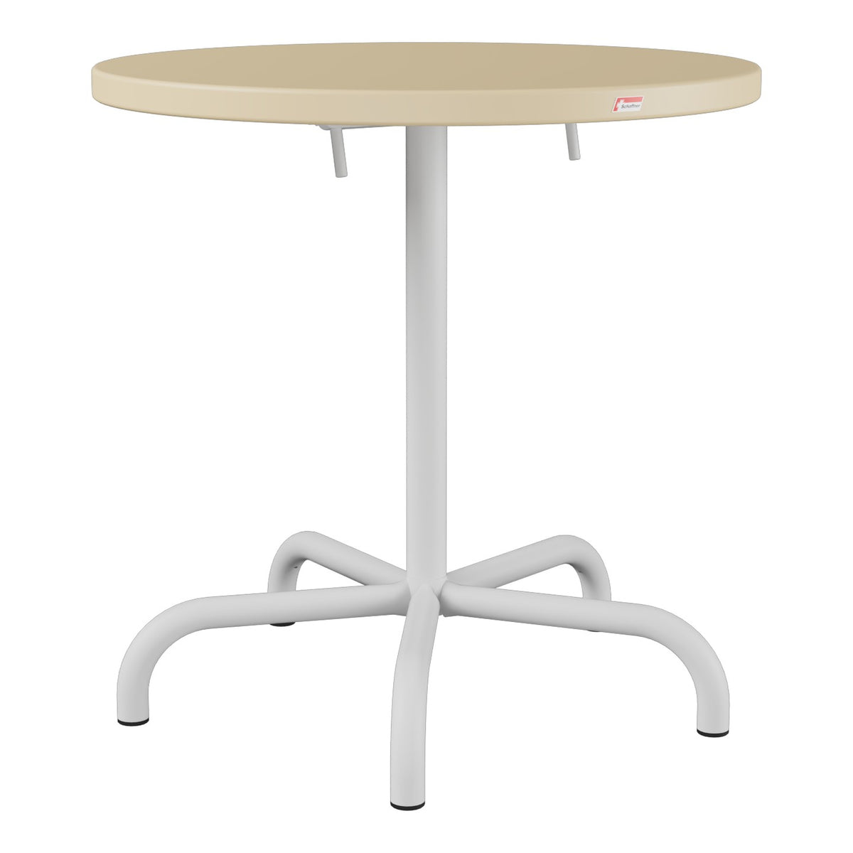 Schaffner Säntis Table repas rabattable Ø72cm – Marron Pastel 83 / Gris Argent 78