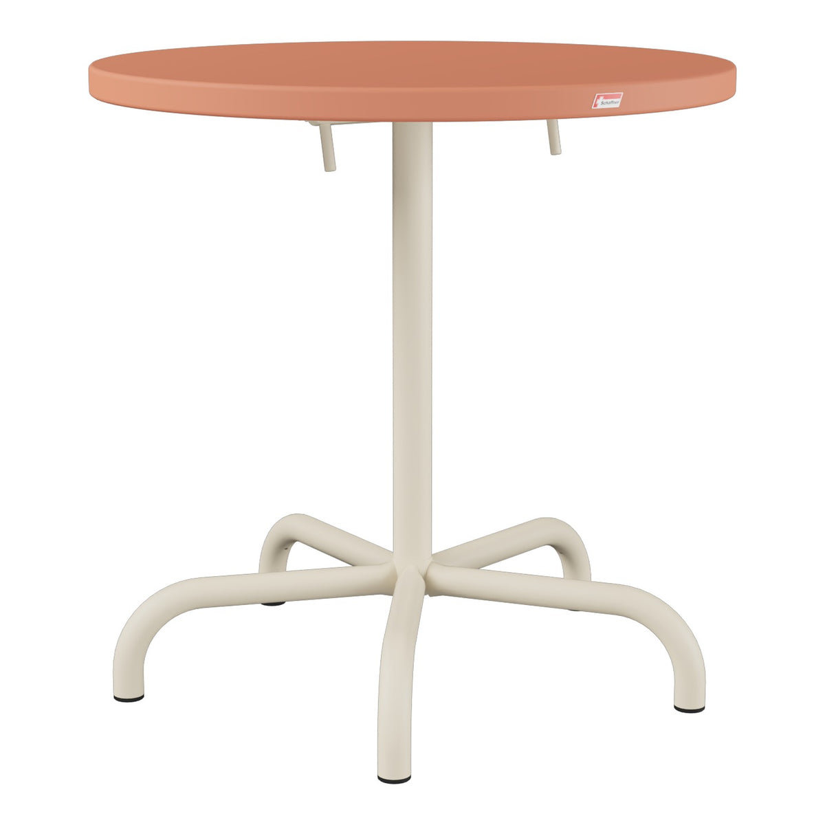 Schaffner Säntis Table repas rabattable Ø72cm – Terracotta 84 / Sable Pastel 15