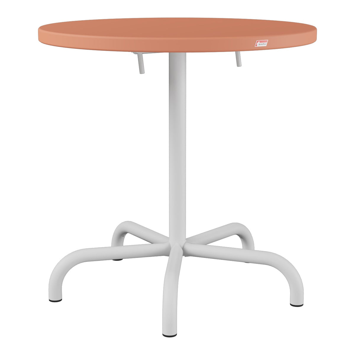Schaffner Säntis Table repas rabattable Ø72cm – Terracotta 84 / Gris Argent 78