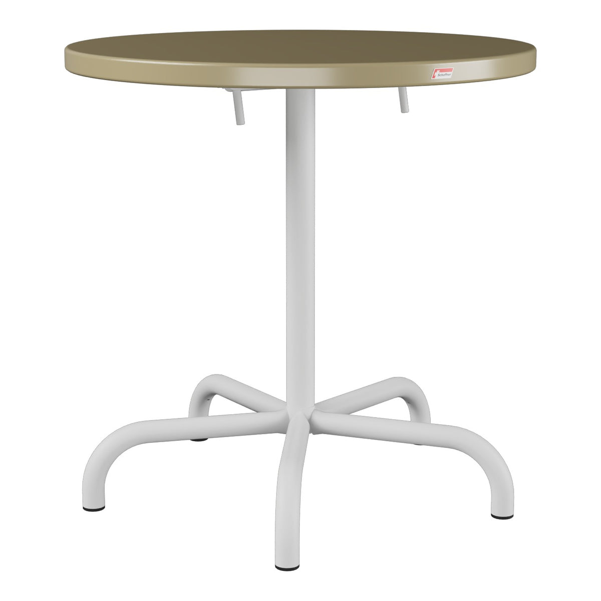 Schaffner Säntis Table repas rabattable Ø72cm – Champagne 85 / Gris Argent 78