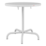 Schaffner Säntis Table repas rabattable Ø72cm – Blanc 90 / Gris Argent 78
