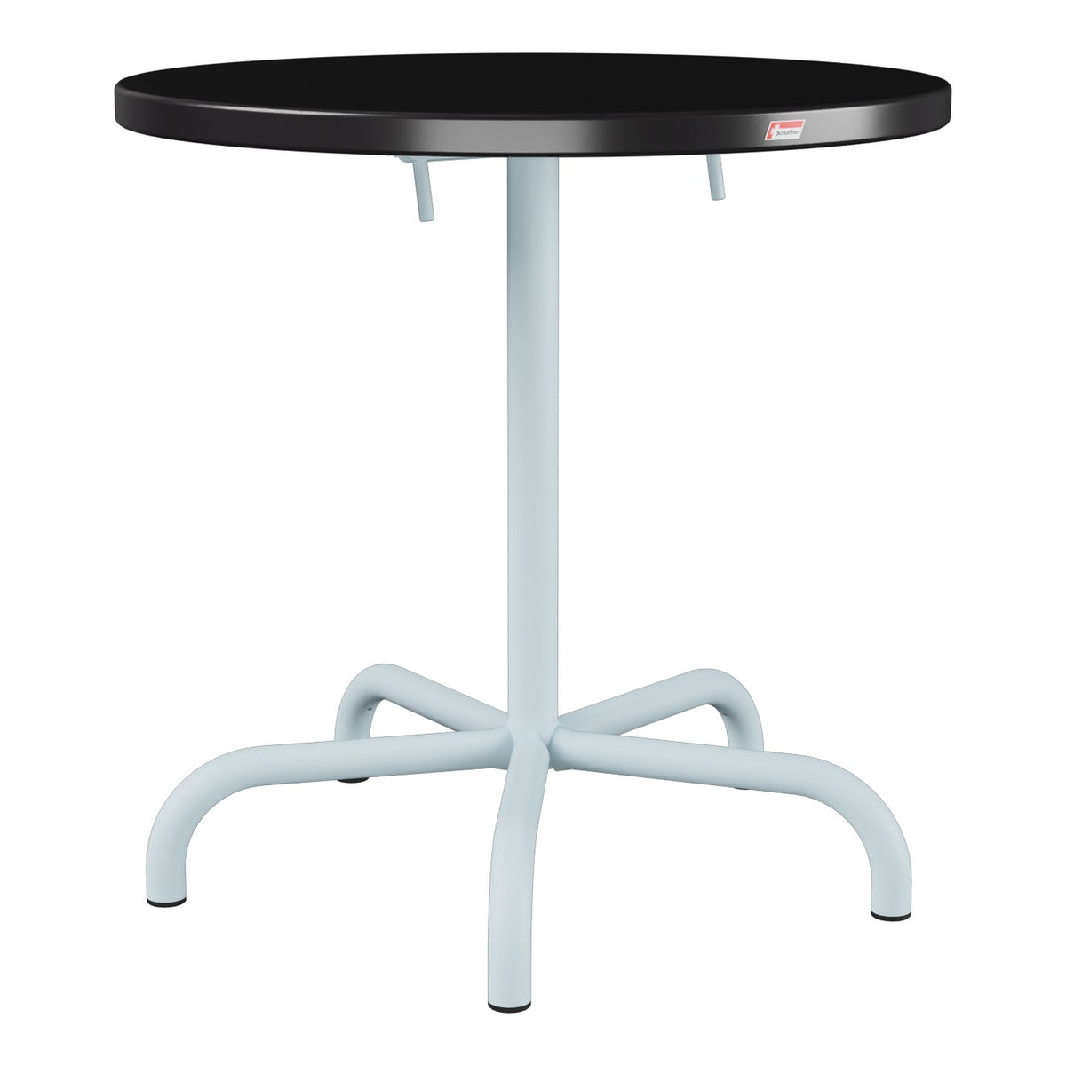 Schaffner Säntis Table repas rabattable Ø72cm – Noir 91 / Bleu Pastel 51