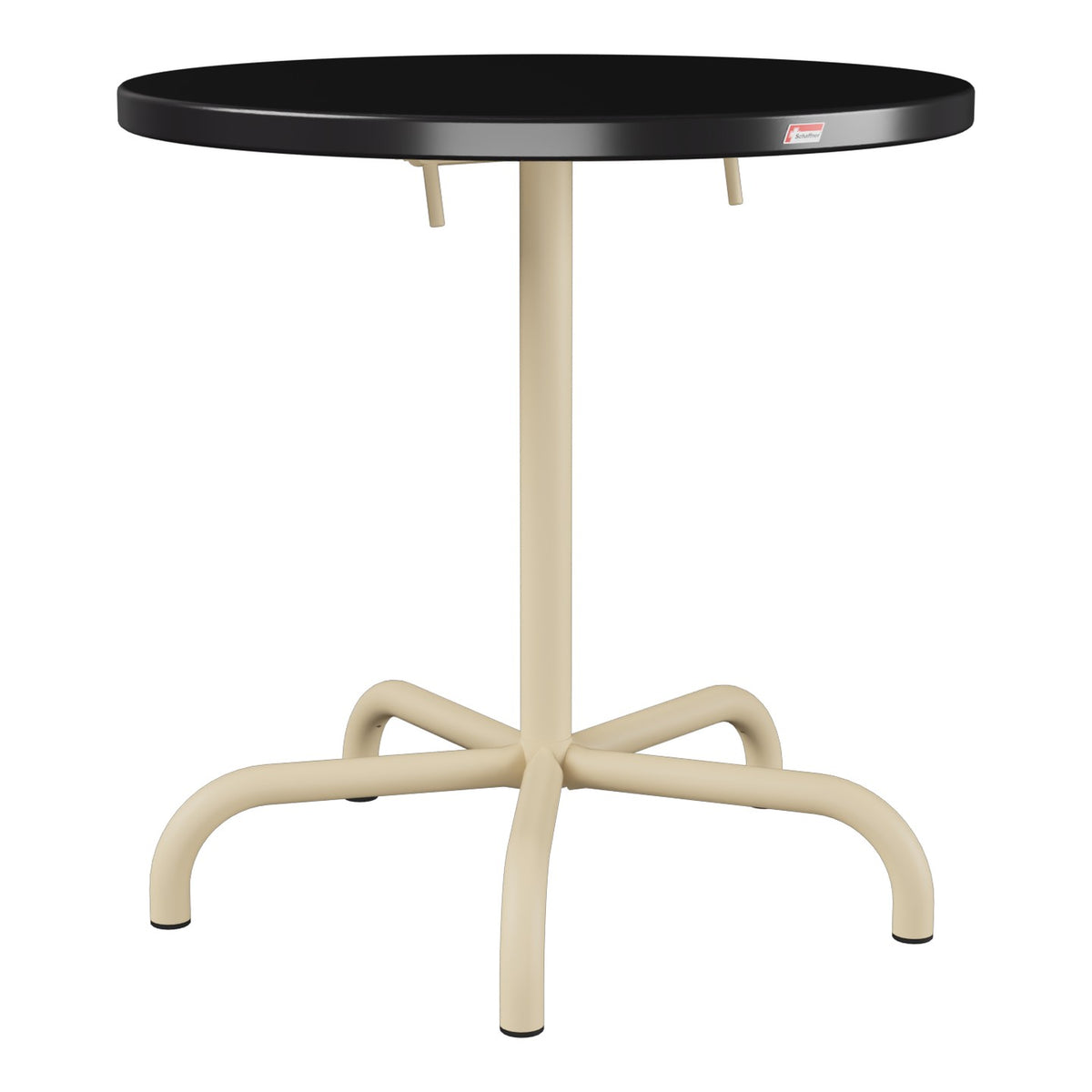 Schaffner Säntis Table repas rabattable Ø72cm – Noir 91 / Marron Pastel 83