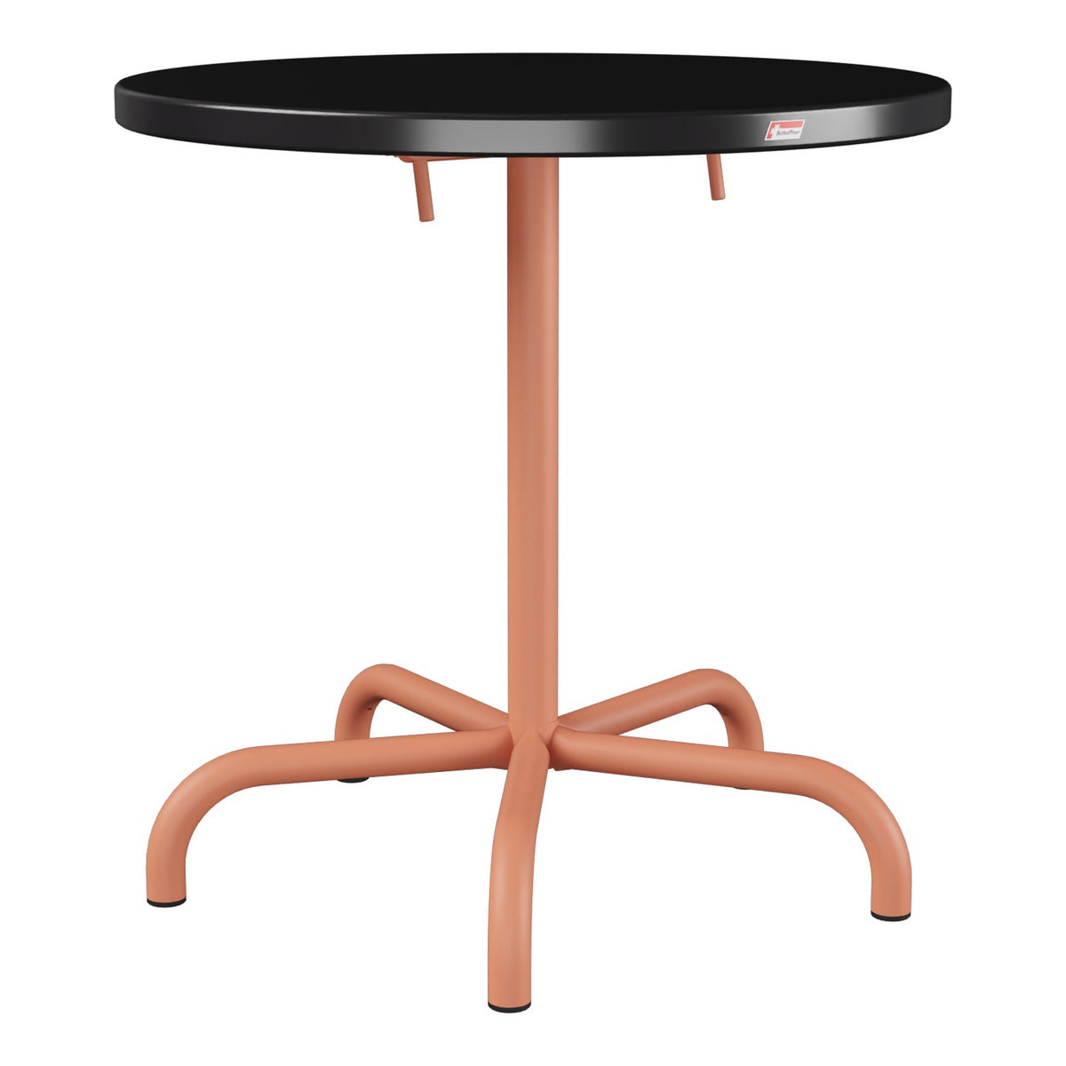 Schaffner Säntis Table repas rabattable Ø72cm – Noir 91 / Terracotta 84