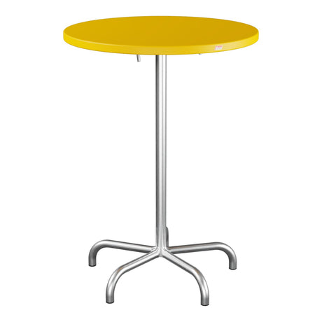 Schaffner Säntis Table haute rabattable ronde Ø80cm h:110cm – Jaune 11 / Galvanisé à chaud 02