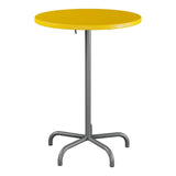 Schaffner Säntis Table haute rabattable ronde Ø80cm h:110cm – Jaune 11 / Graphite 73