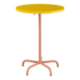 Schaffner Säntis Table haute rabattable ronde Ø80cm h:110cm – Jaune 11 / Terracotta 84