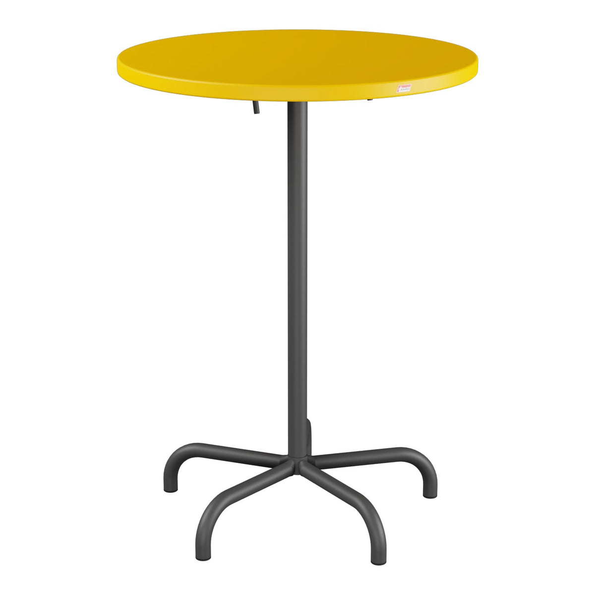 Schaffner Säntis Table haute rabattable ronde Ø80cm h:110cm – Jaune 11 / Noir 91