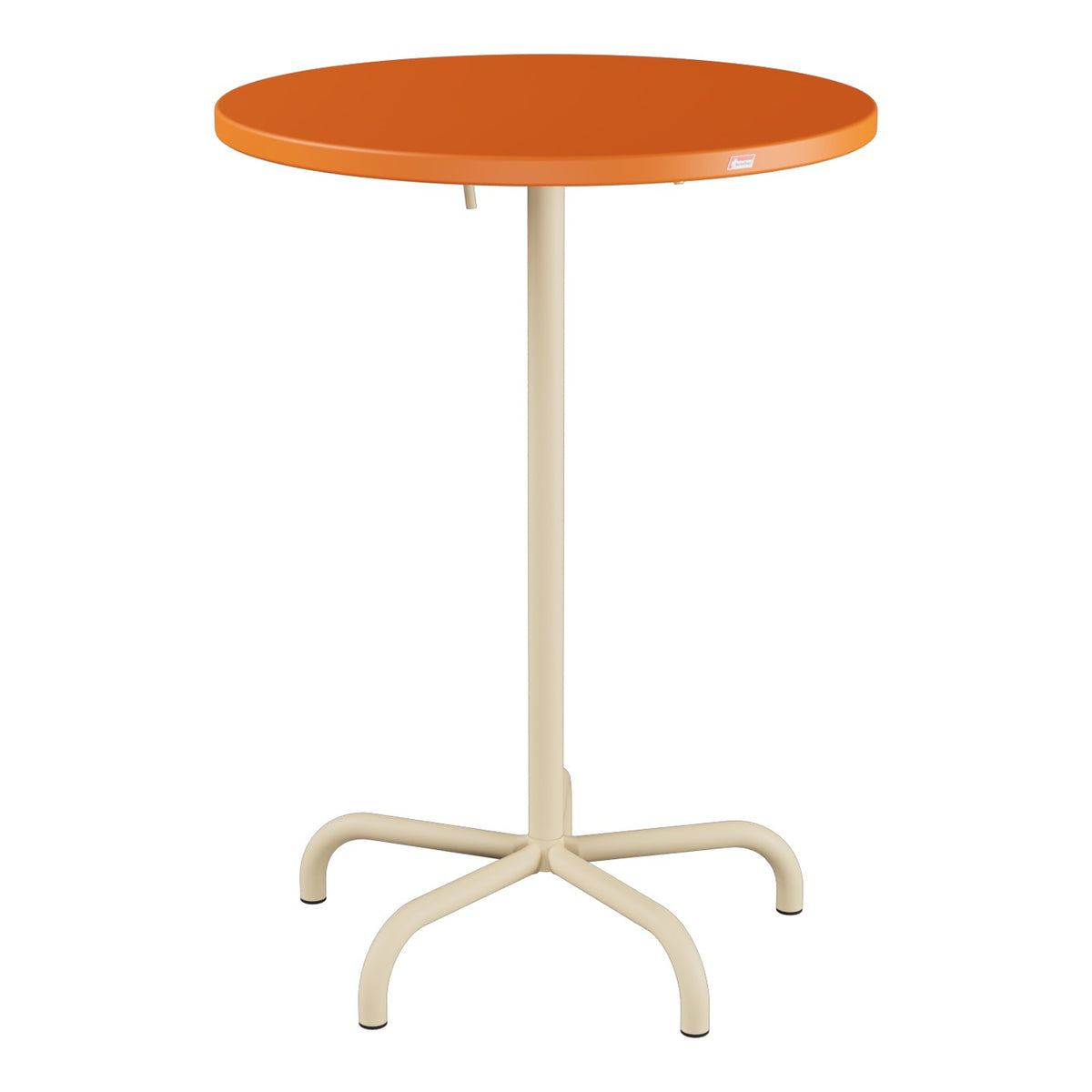 Schaffner Säntis Table haute rabattable ronde Ø80cm h:110cm – Orange 13 / Marron Pastel 83