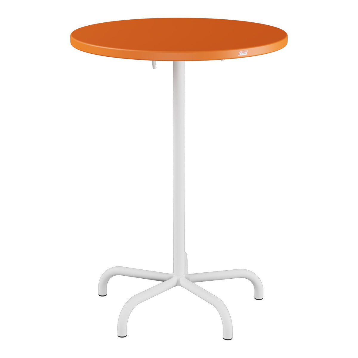Schaffner Säntis Table haute rabattable ronde Ø80cm h:110cm – Orange 13 / Blanc 90