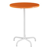 Schaffner Säntis Table haute rabattable ronde Ø80cm h:110cm – Orange 13 / Blanc 90
