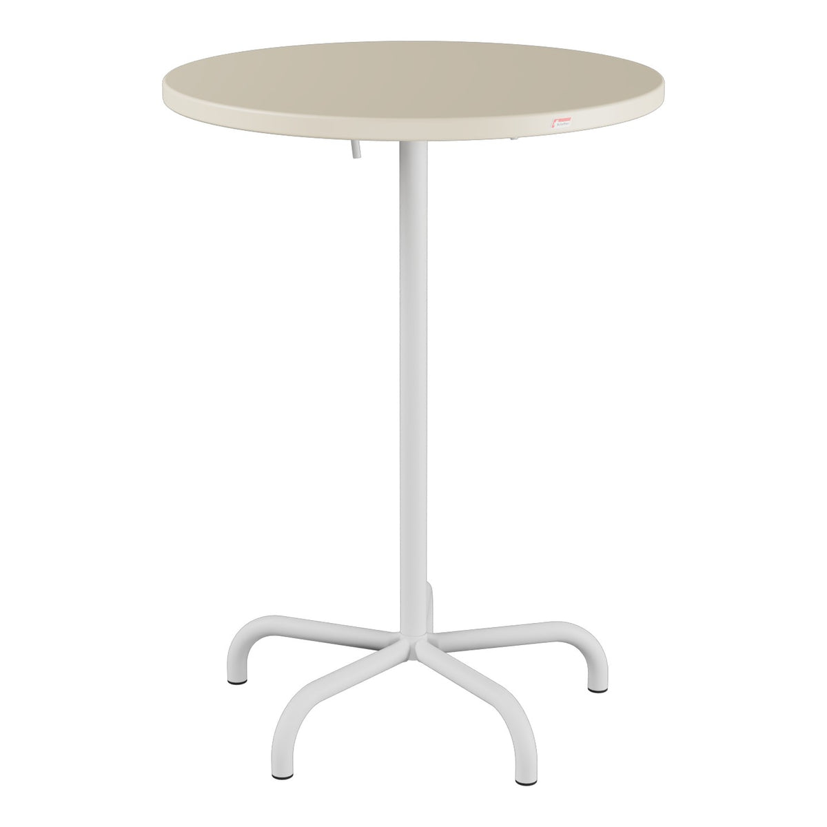 Schaffner Säntis Table haute rabattable ronde Ø80cm h:110cm – Sable Pastel 15 / Gris Argent 78