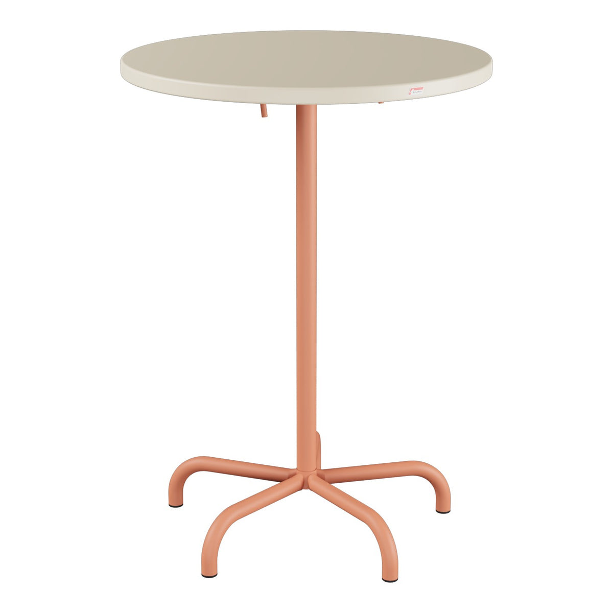Schaffner Säntis Table haute rabattable ronde Ø80cm h:110cm – Sable Pastel 15 / Terracotta 84