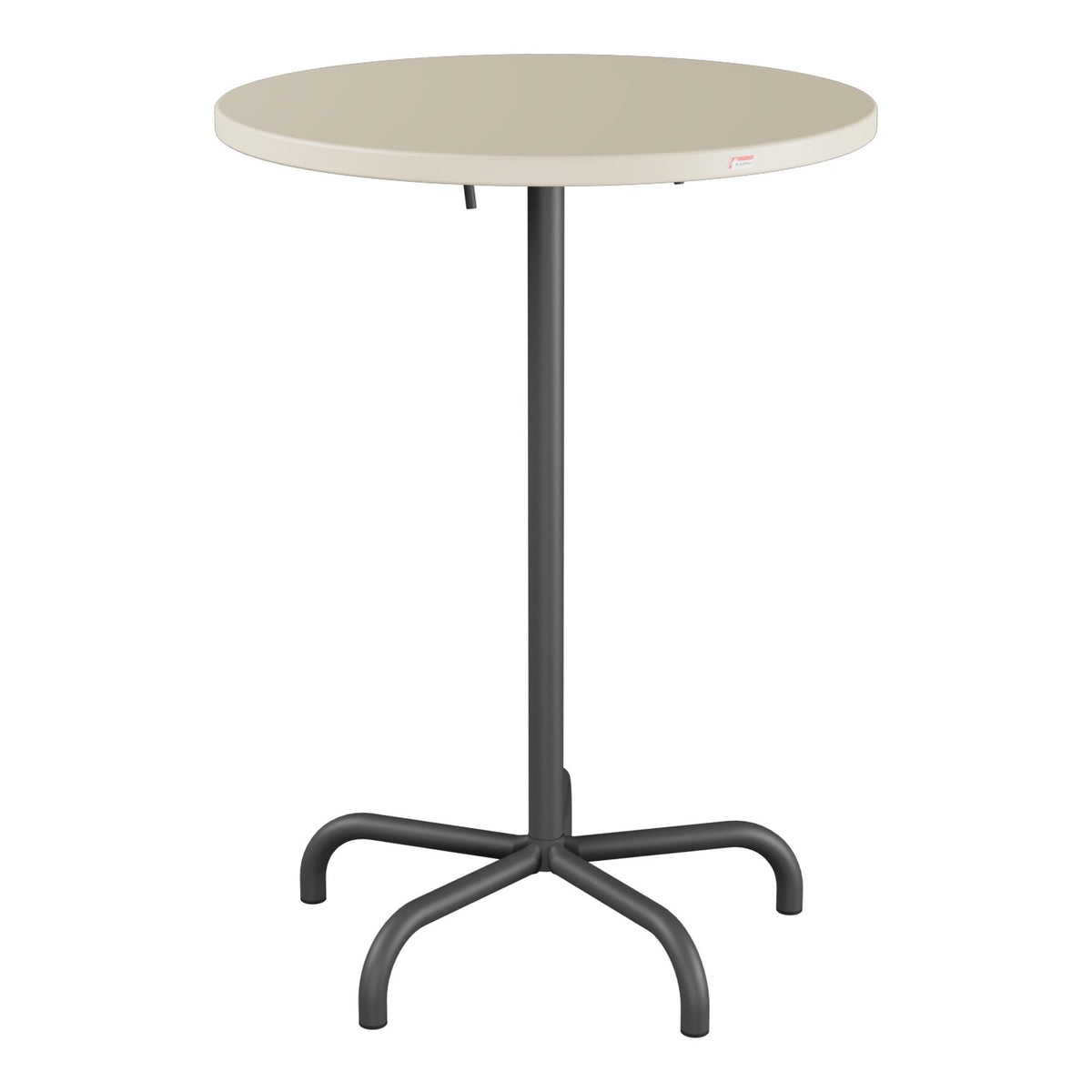 Schaffner Säntis Table haute rabattable ronde Ø80cm h:110cm – Sable Pastel 15 / Noir 91