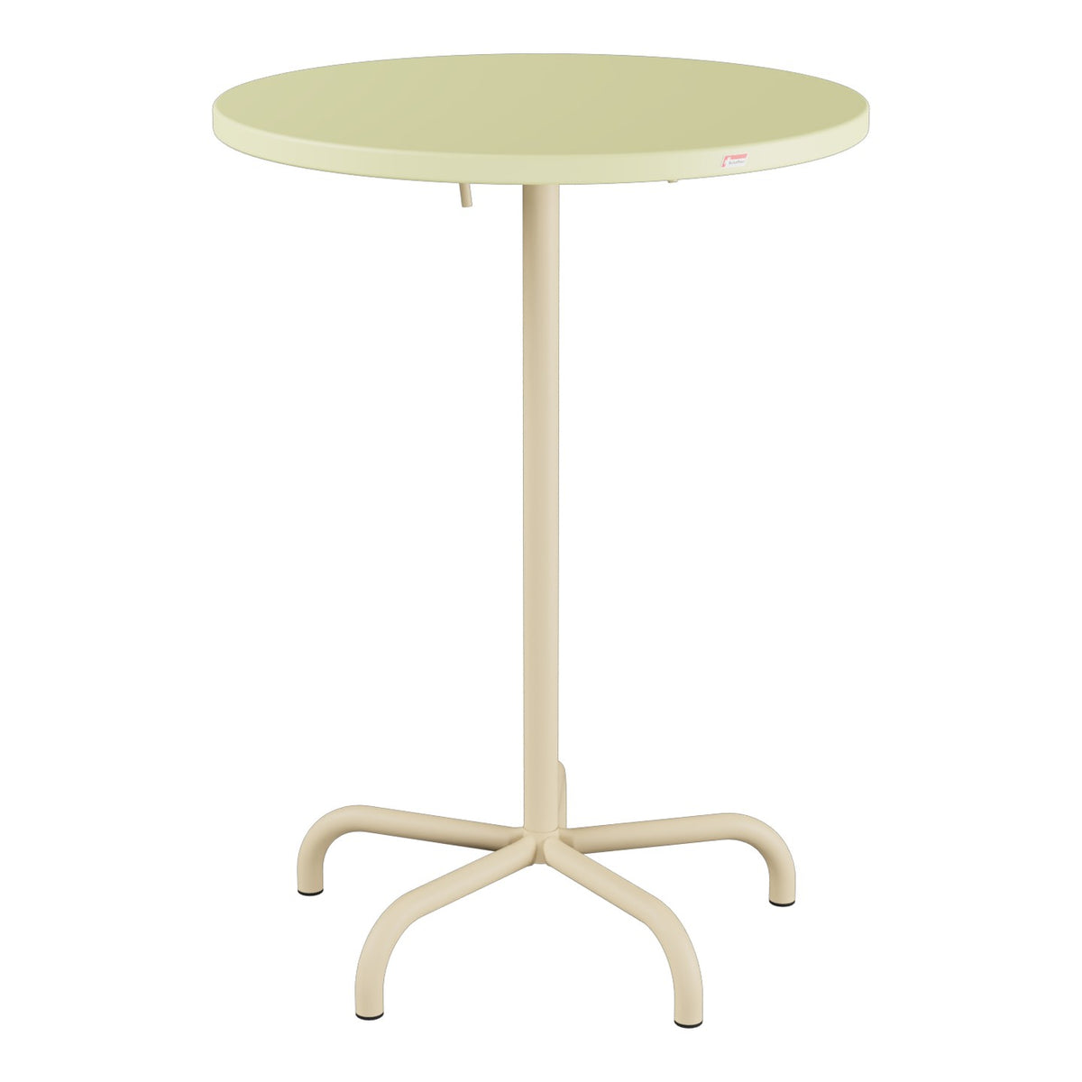 Schaffner Säntis Table haute rabattable ronde Ø80cm h:110cm – Jaune Buis 18 / Marron Pastel 83