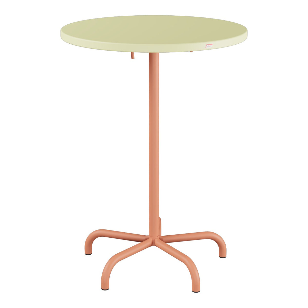 Schaffner Säntis Table haute rabattable ronde Ø80cm h:110cm – Jaune Buis 18 / Terracotta 84