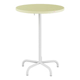 Schaffner Säntis Table haute rabattable ronde Ø80cm h:110cm – Jaune Buis 18 / Blanc 90