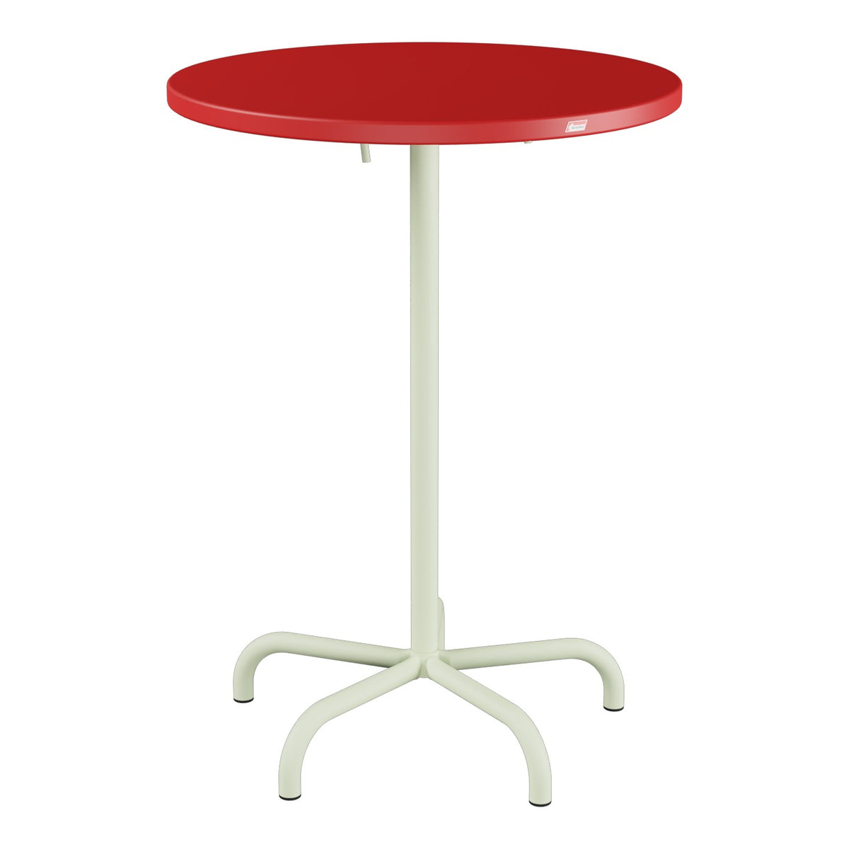 Schaffner Säntis Table haute rabattable ronde Ø80cm h:110cm – Rouge 30 / Vert Pastel 64