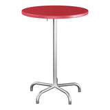 Schaffner Säntis Table haute rabattable ronde Ø80cm h:110cm – Rouge Érable 33 / Galvanisé à chaud 02
