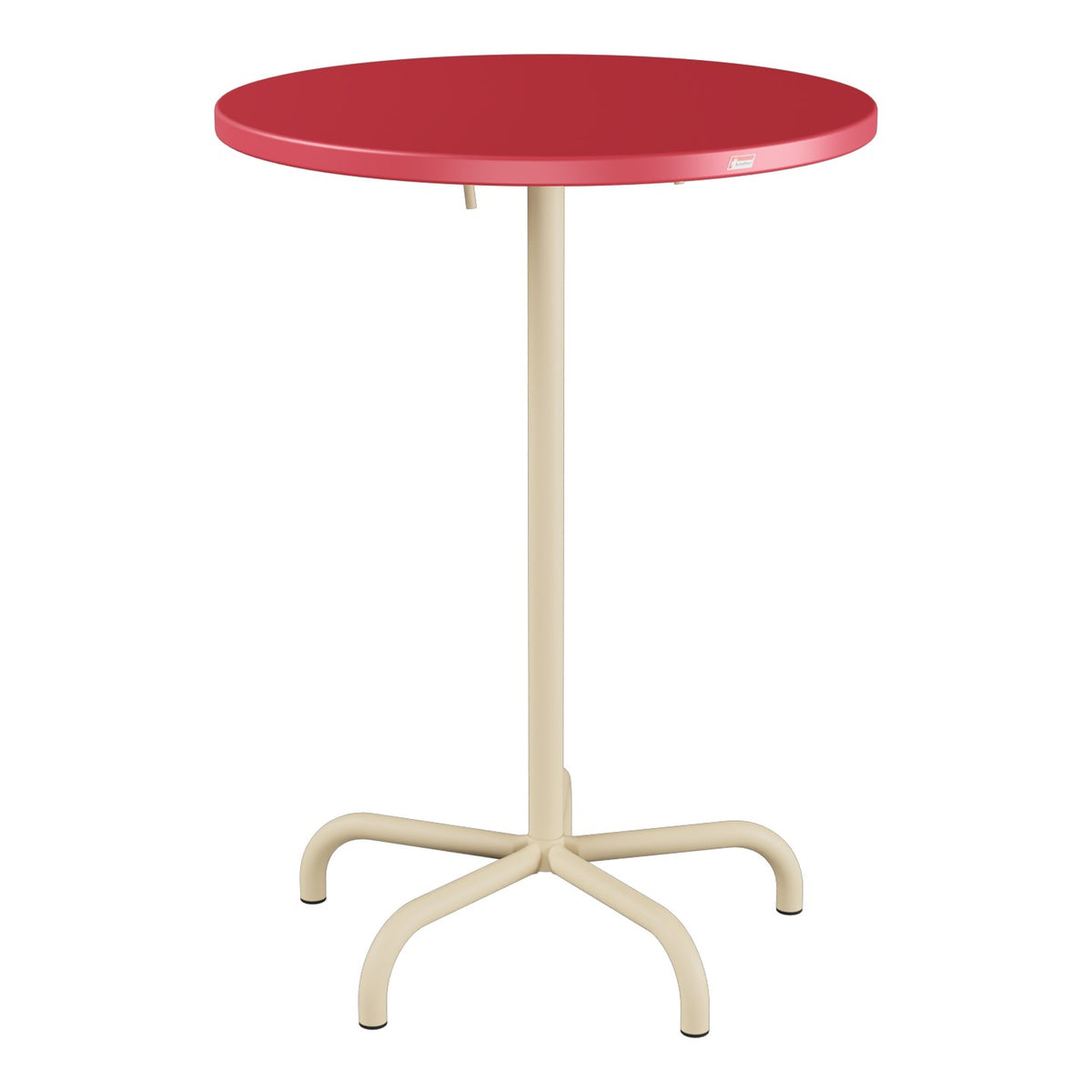 Schaffner Säntis Table haute rabattable ronde Ø80cm h:110cm – Rouge Érable 33 / Marron Pastel 83