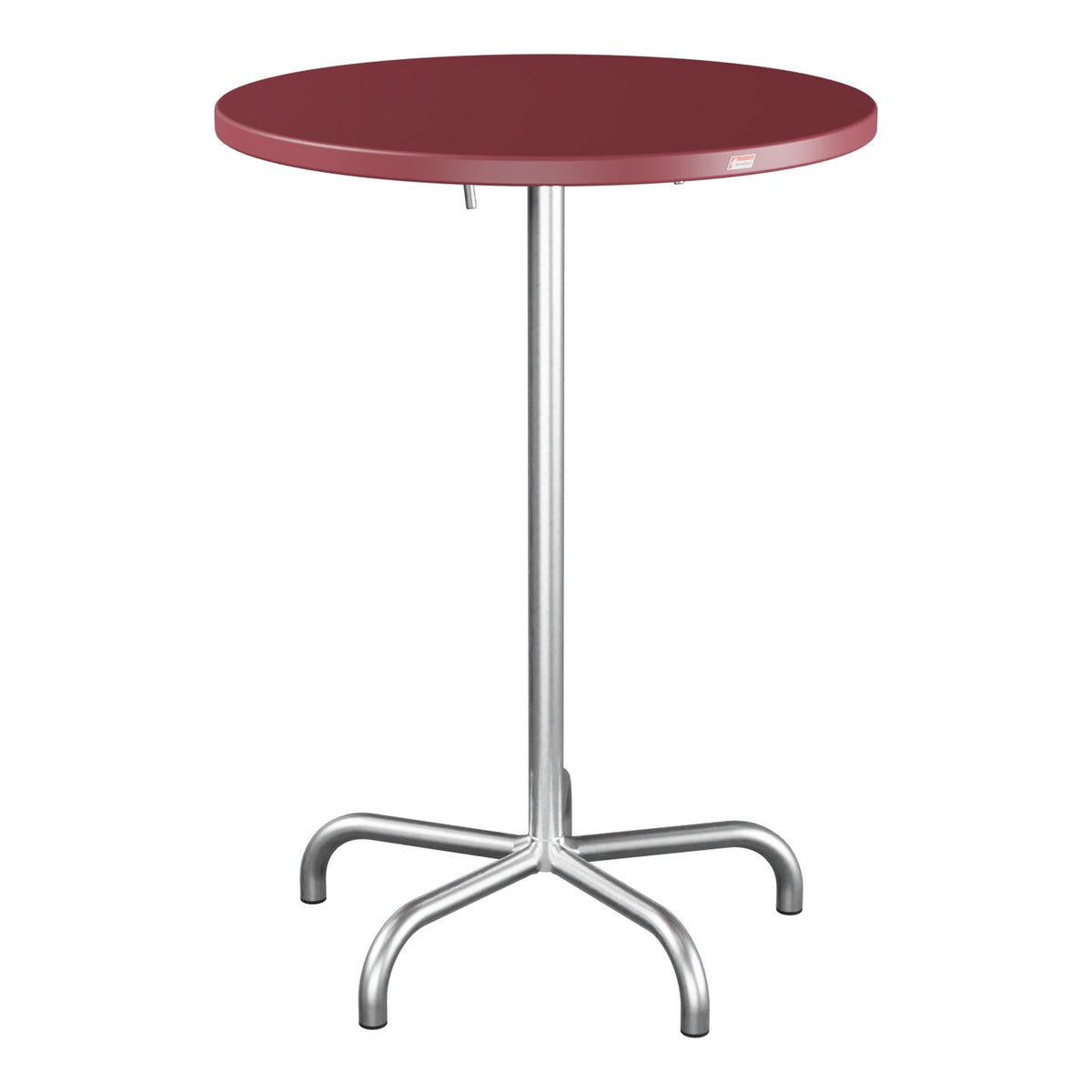 Schaffner Säntis Table haute rabattable ronde Ø80cm h:110cm – Bordeaux 38 / Galvanisé à chaud 02