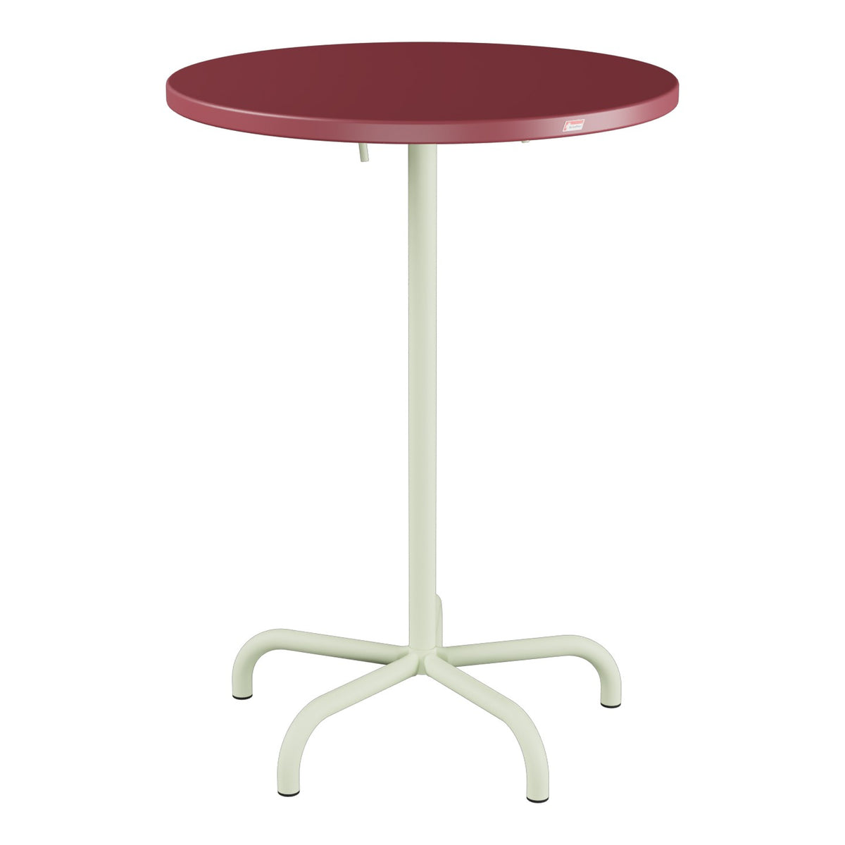 Schaffner Säntis Table haute rabattable ronde Ø80cm h:110cm – Bordeaux 38 / Vert Pastel 64