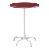 Schaffner Säntis Table haute rabattable ronde Ø80cm h:110cm – Bordeaux 38 / Gris Argent 78
