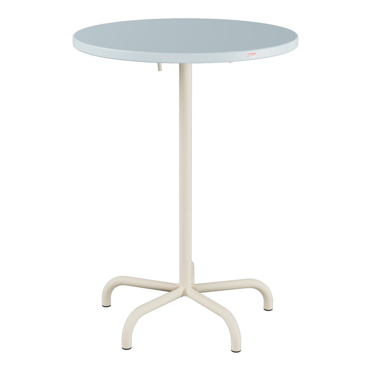Schaffner Säntis Table haute rabattable ronde Ø80cm h:110cm – Bleu Pastel 51 / Sable Pastel 15