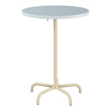 Schaffner Säntis Table haute rabattable ronde Ø80cm h:110cm – Bleu Pastel 51 / Marron Pastel 83