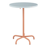Schaffner Säntis Table haute rabattable ronde Ø80cm h:110cm – Bleu Pastel 51 / Terracotta 84