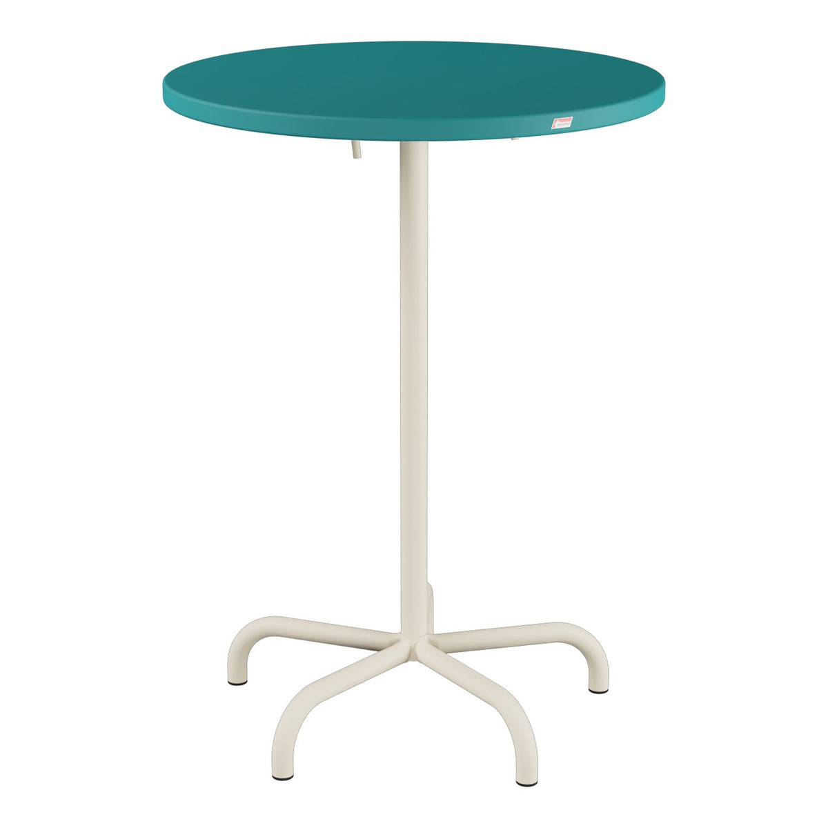 Schaffner Säntis Table haute rabattable ronde Ø80cm h:110cm – Bleu Kali 56 / Sable Pastel 15