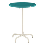 Schaffner Säntis Table haute rabattable ronde Ø80cm h:110cm – Bleu Kali 56 / Sable Pastel 15