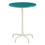 Schaffner Säntis Table haute rabattable ronde Ø80cm h:110cm – Bleu Kali 56 / Vert Pastel 64