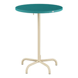 Schaffner Säntis Table haute rabattable ronde Ø80cm h:110cm – Bleu Kali 56 / Marron Pastel 83