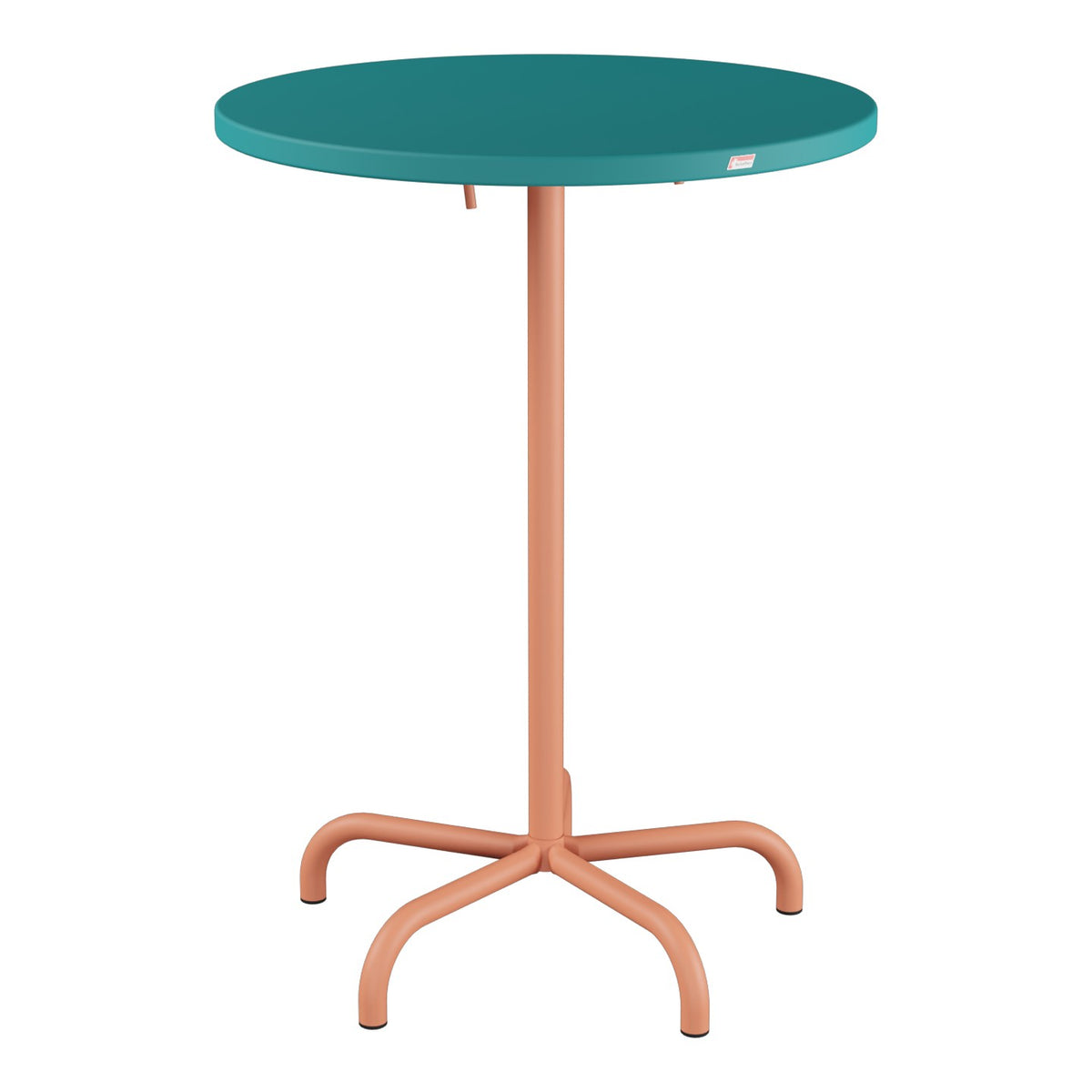 Schaffner Säntis Table haute rabattable ronde Ø80cm h:110cm – Bleu Kali 56 / Terracotta 84