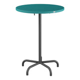 Schaffner Säntis Table haute rabattable ronde Ø80cm h:110cm – Bleu Kali 56 / Noir 91