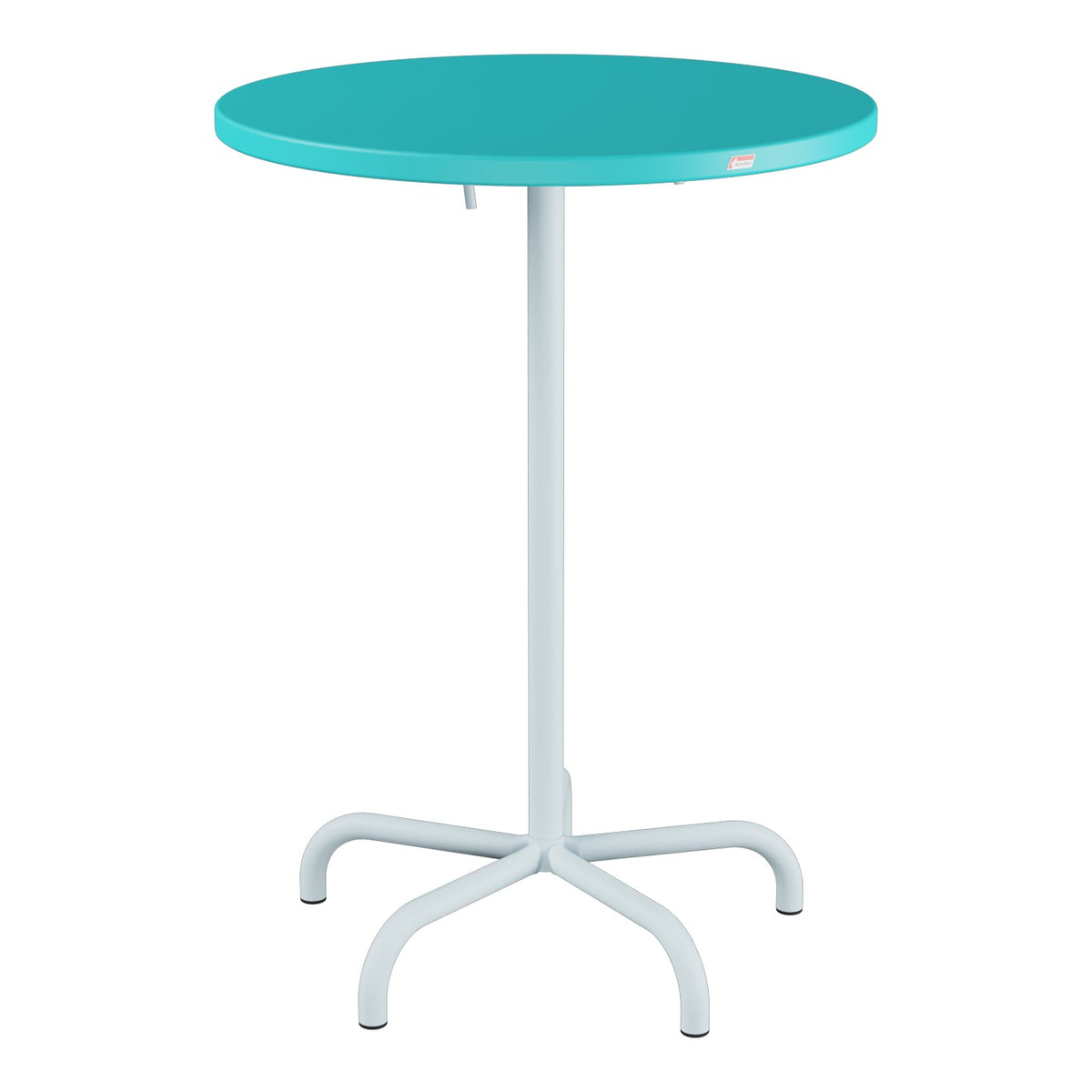 Schaffner Säntis Table haute rabattable ronde Ø80cm h:110cm – Turquoise 58 / Bleu Pastel 51
